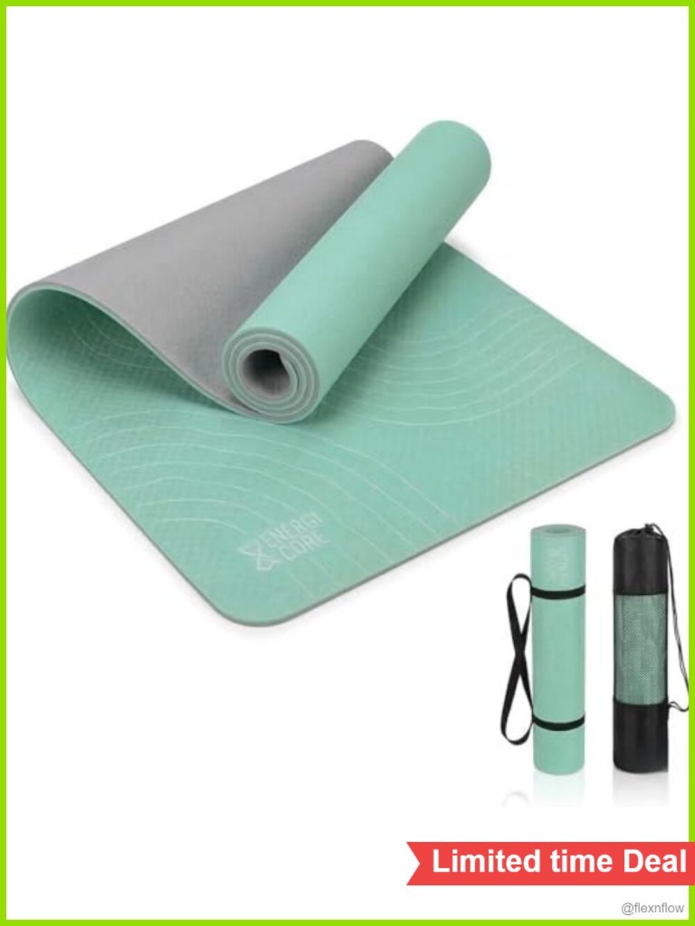 TPE Yoga Mat 72x24 5mm Non-Slip with Alignment Lines Eco-Friendly
